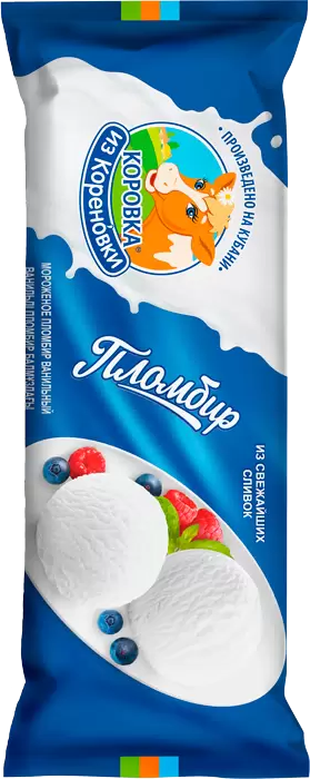 Изображение товара Мороженое "Коровка из Кореновки" промбир ванильный 15% , полено 400 гр