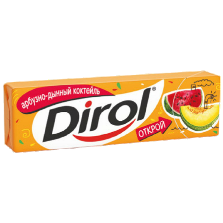 Жевательная резинка Dirol Арбузно-дынный коктейль 13.6гр