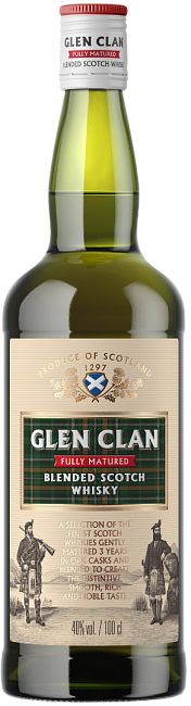 Изображение товара Виски Glen Clan Blended Scotch Whisky 3 года выдержки с медово-фруктовым вкусом