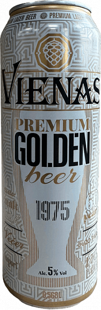 Светлое пиво Vienas Golden Premium Lager 0.568 л