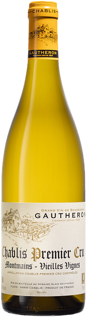 Изображение товара Вино Chablis Premier Cru Montmains Vieilles Vignes 0.75 л Франция Светло-золотистое