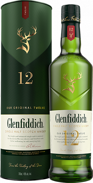 Виски Glenfiddich, 12 летней выдержки, в п/у 0.7 л