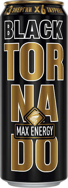 Изображение товара Tornado Max Energy Black Энергетик со вкусом тропических фруктов 0.45 л