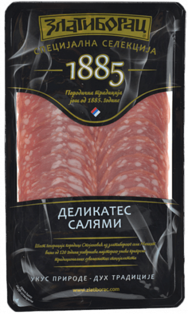 Мясо Колбаса деликатес салями Златиборац 1885 80гр