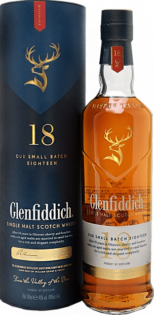 Виски Glenfiddich 18 Years Old, в подарочной упаковке 0.7 л