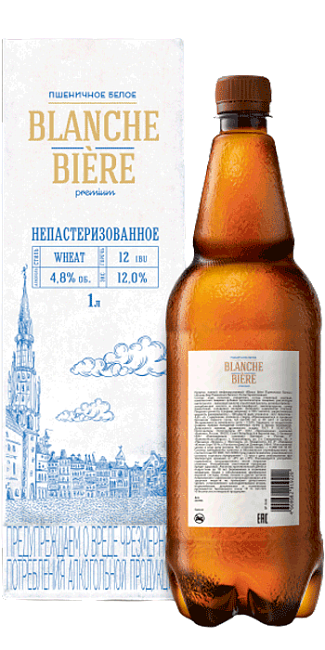 Изображение товара Пиво Blanche Biere Балтика Пшеничное белое 1 л Изображение товара Пиво Blanche Biere Балтика Пшеничное белое 1 л