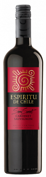 Вино Espiritu de Chile Cabernet Sauvignon semi-sweet 0.75 л