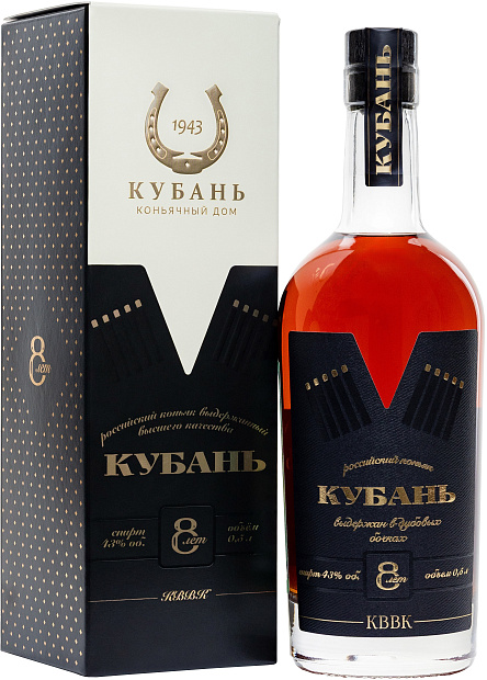 Изображение товара Коньяк Российский выдержанный КВВК Кубань 8 лет, 0.5 л, 43%