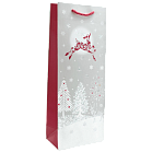 Пакет бумажный ламинированный под бутылку новогодний (41х49) в ассортименте
