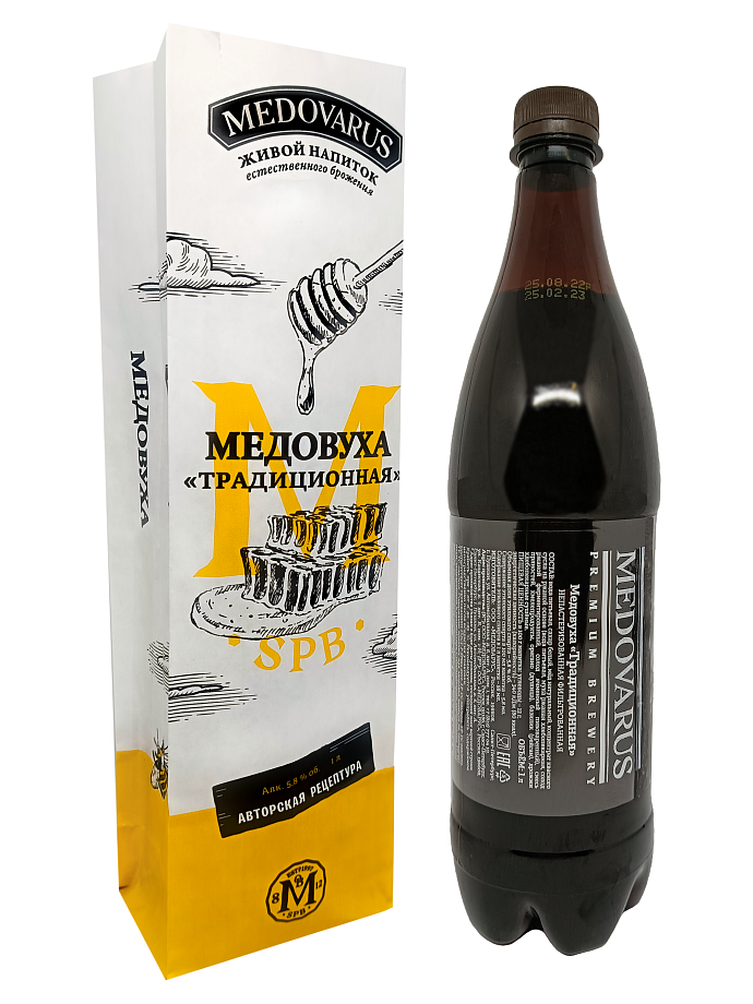 Изображение товара Медовуха Традиционная Medovarus 1л Натуральная с медовым вкусом Изображение товара Медовуха Традиционная Medovarus 1л Натуральная с медовым вкусом