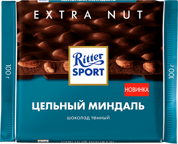 Шоколад Ritter Sport тёмный цельный миндаль