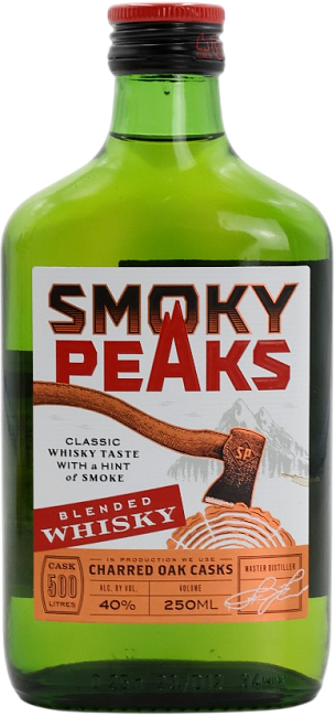 Изображение товара Виски Smoky Peaks купажированный 40% 0.25 л из кавказского дуба Изображение товара Виски Smoky Peaks купажированный 40% 0.25 л из кавказского дуба