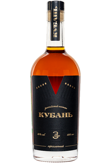 Изображение товара Российский трехлетний коньяк Кубань 0.5л 40%