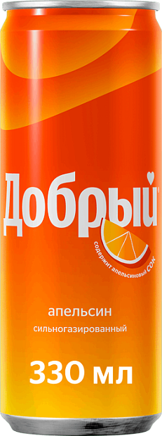Газированный напиток Апельсин с витамином С Добрый® 0.33 л