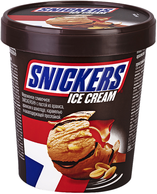 Изображение товара Мороженое сливочное SNICKERS® с арахисом и карамелью 560 г