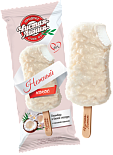 Мороженое Чистая Линия эскимо нежный кокос пломбир в белой глазури с кокосовой стружкой 62г
