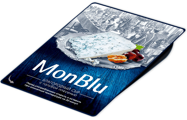 Изображение товара Сыр с голубой плесенью MonBlu 200г - благоухающий благородной плесенью сыр