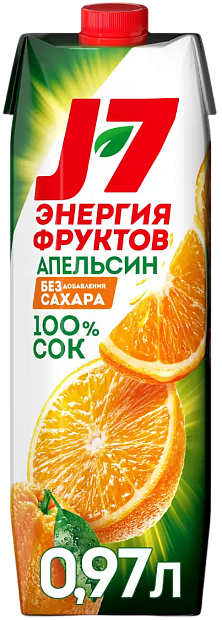 J7 апельсиновый с мякотью для детского питания 0.97 л c мякотью