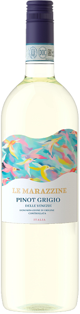 Изображение товара Le Marazzine Pinot Grigio - итальянское белое сухое вино, 0. 75 л
