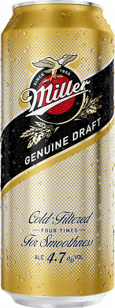 Светлое пиво Светлое пиво Miller Genuine draft 0.5 л в жестяной банке 0.5 л