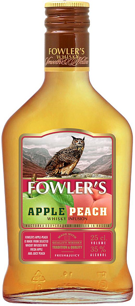Изображение товара Виски Fowler's Apple-Peach 0.2 л 35% натуральный вкус фруктов
