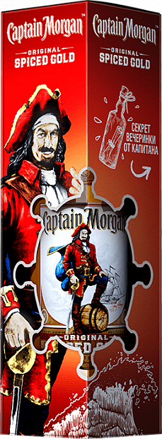 Ром Напиток спиртной Captain Morgan Spiced Gold, в подарочной упаковке 0.7 л