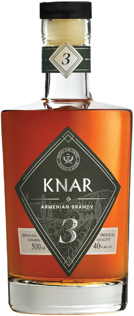 Изображение товара KNAR Коньяк 3 года выдержки, 0.5 л, 40%