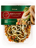 Кальмар жареный Shifudo с рисом и овощами в соусе терияки