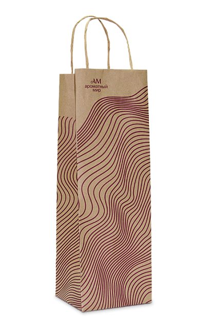 Изображение товара Малый крафт пакет полосы 120x370x115 мм экологически чистый