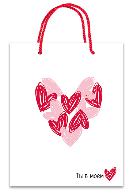 Изображение товара Подарочный пакет ты в моем сердце М 180x227 мм для подарков и сувениров