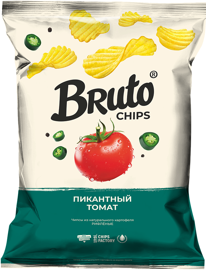 Изображение товара Чипсы Bruto Пикантный томат 120 г - насыщенная закуска с острым вкусом Изображение товара Чипсы Bruto Пикантный томат 120 г - насыщенная закуска с острым вкусом