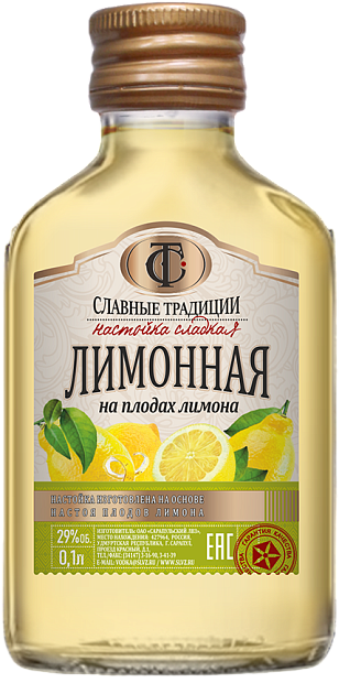 Настойки Славные Традиции Лимонная 0.1 л