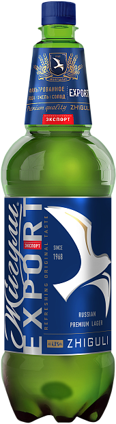 Изображение товара Светлое пиво Жигули Барное Экспорт 1. 25 л - освежающий российский напиток