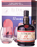 Ром El Dorado 12 летней выдержки, в подарочной упаковке с двумя стаканами