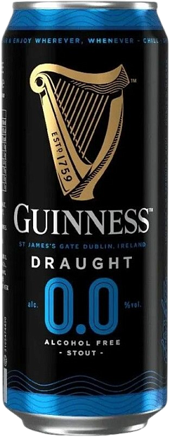 Изображение товара Guinness Draught Zero - безалкогольный стаут 0. 44л