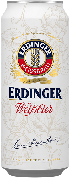 Светлое пиво Erdinger Weissbier, в банке 0.5 л