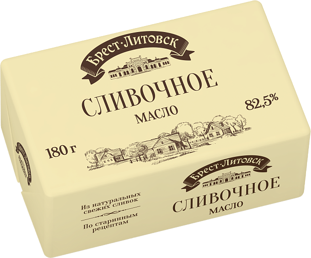 Изображение товара Натуральное сливочное масло Брест-Литовск 82,5% для выпечки и приготовления