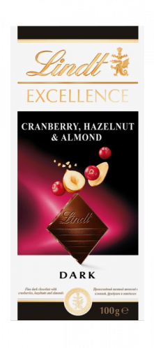шоколад Lindt Excellence с клюквой 100гр