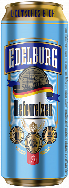 Светлое пиво Edelburg Hefeweizen 0.5 л