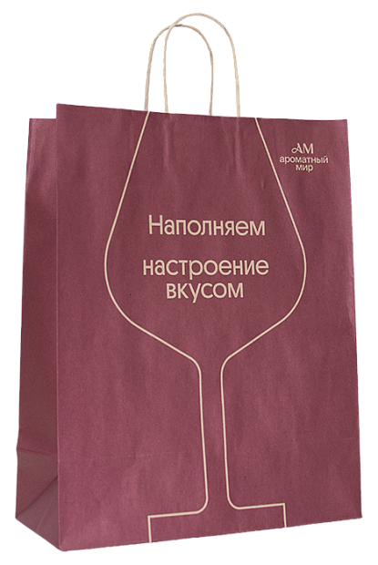 Изображение товара Большой крафт пакет для напитков и еды 320x400x150 мм