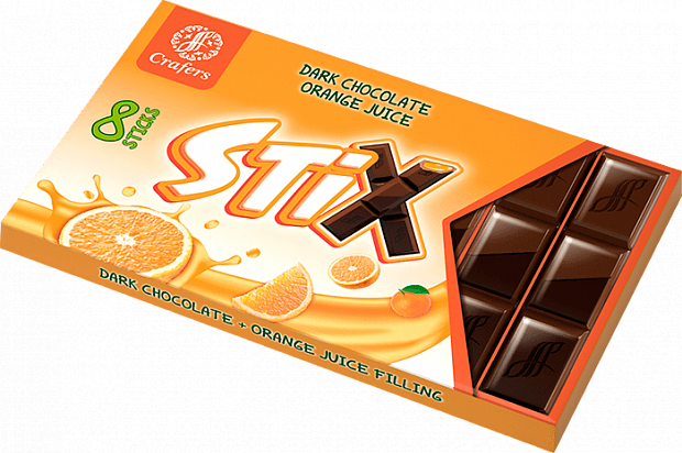 Шоколад тёмный Stix со вкусом апельсина Crafers