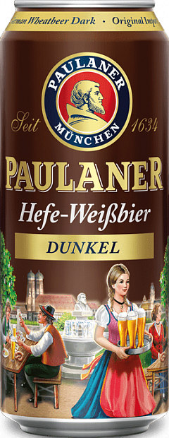 Тёмное пиво Paulaner Hefe-Weissbier Dunkel 0.5 л