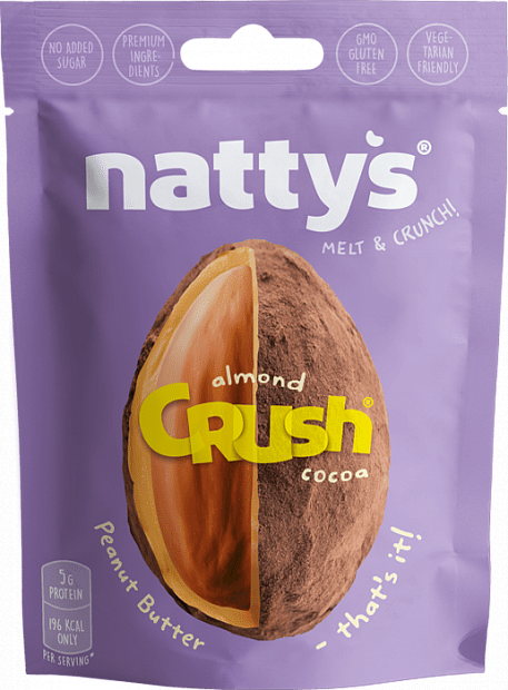 Драже Nattys CRUSH® Almond c миндалем в арахисовой пасте и какао