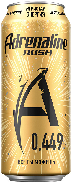 Изображение товара Адреналин Раш Игристая Энергия - энергетический напиток с вкусом шампанского 0. 449 л