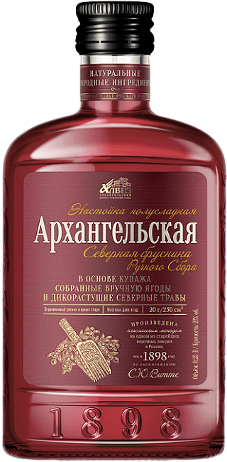Изображение товара Настойка Архангельская Брусника - натуральный ягоды и травы, премиум класс
