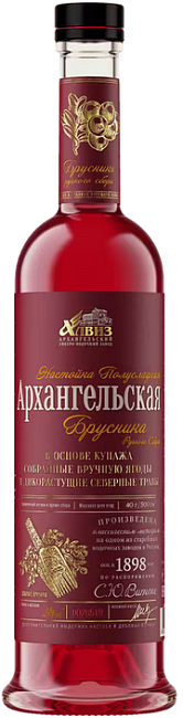 Изображение товара Настойка Архангельская Брусника Ручного сбора 21% 500 мл