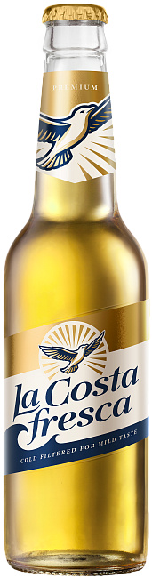 Изображение товара Лагер La Costa Fresca Regular 0.33 л 4.1% мягкий вкус Изображение товара Лагер La Costa Fresca Regular 0.33 л 4.1% мягкий вкус