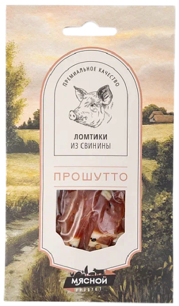 Изображение товара Ломтики из свинины Прошутто 50г вкусные мясные снеки