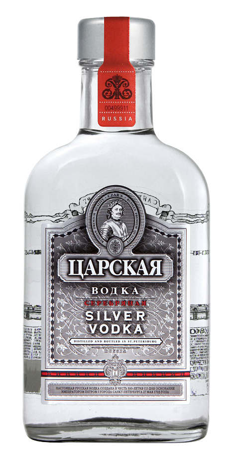 Изображение товара Водка Царская Серебряная Silver Vodka 40% премиум-класса Изображение товара Водка Царская Серебряная Silver Vodka 40% премиум-класса