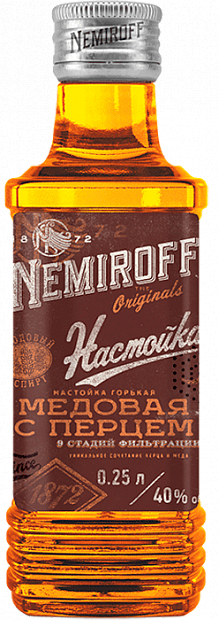 Настойка горькая Nemiroff Украинская медовая с перцем 0.25 л